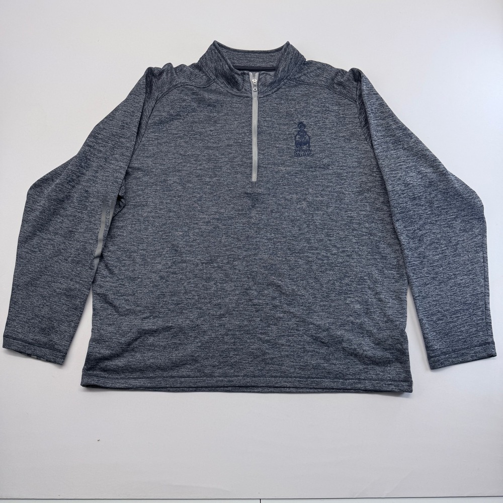 Adidas Golf Sherwin Williams Quarter Zip Pullover Heather Navy Blue Mens XL